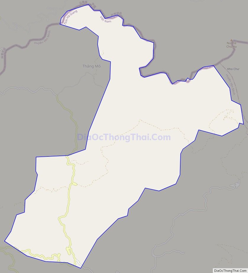 Bản đồ giao thông xã Thắng Mố, huyện Yên Minh