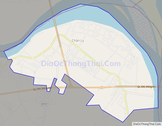 Bản đồ giao thông xã Chân Lý, huyện Lý Nhân