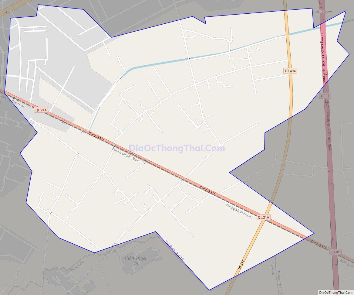 Bản đồ giao thông xã Liêm Chung, thành phố Phủ Lý