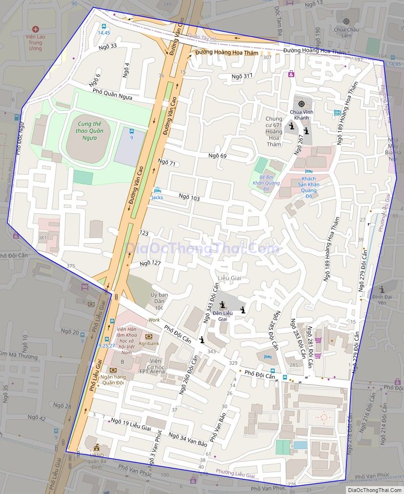 Bản đồ giao thông quận Liễu Giai, quận Ba Đình