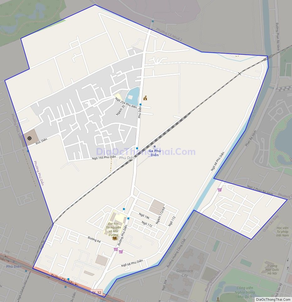Bản đồ giao thông phường Phú Diễn, quận Bắc Từ Liêm