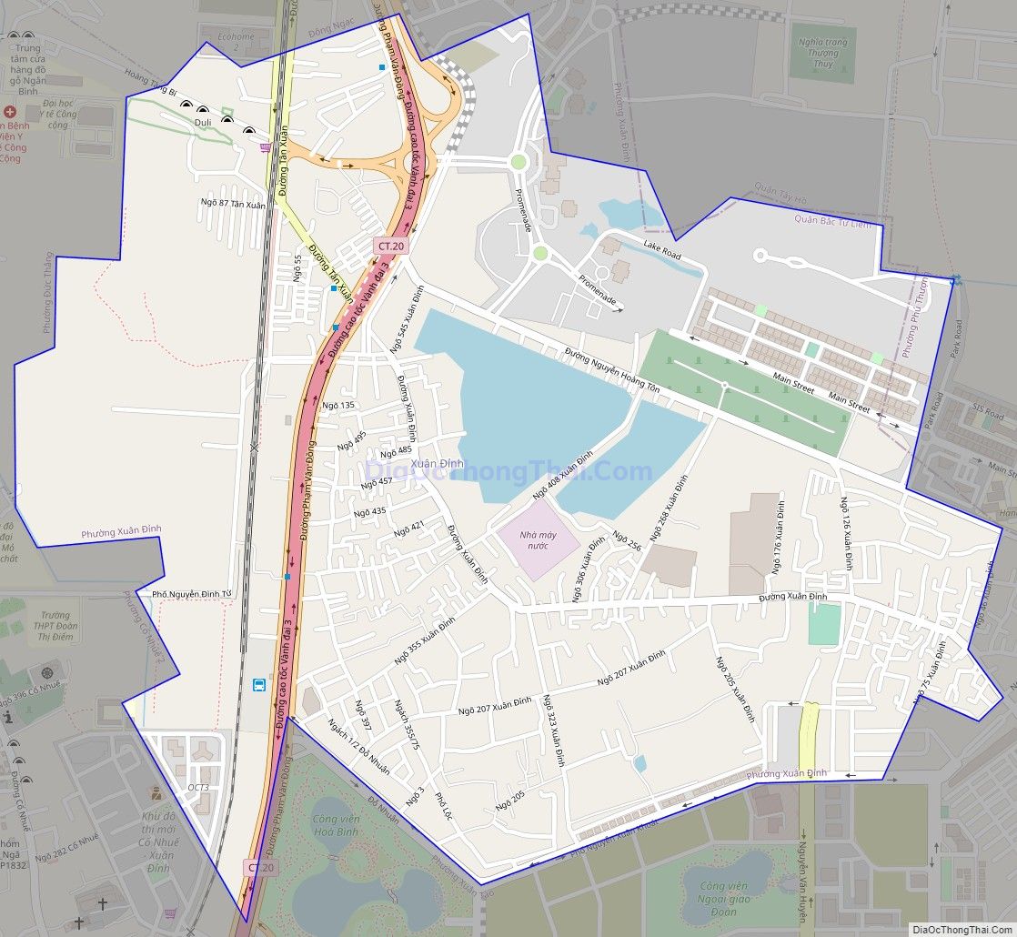 Bản đồ giao thông phường Xuân Đỉnh, quận Bắc Từ Liêm