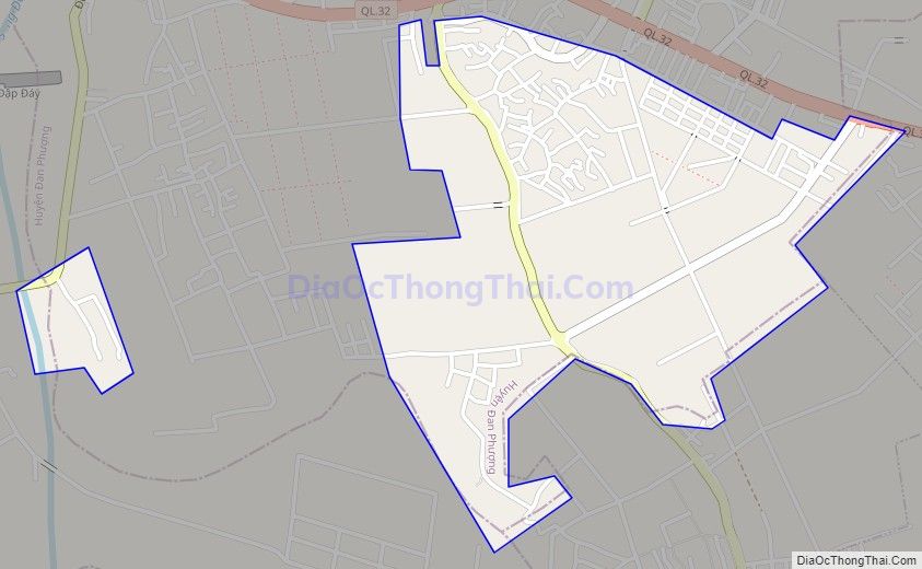 Bản đồ giao thông xã Song Phượng, huyện Đan Phượng