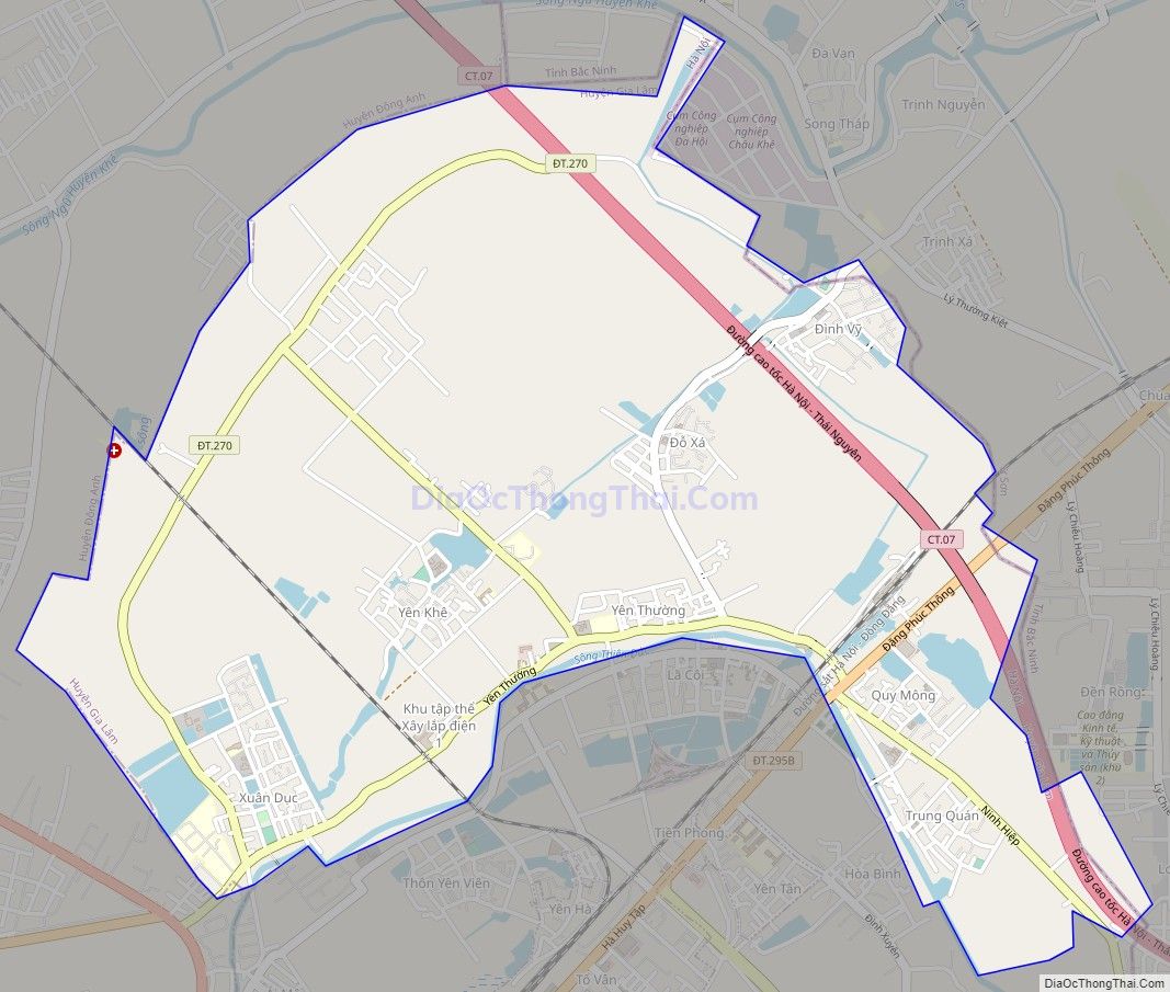 Bản đồ giao thông xã Yên Thường, huyện Gia Lâm