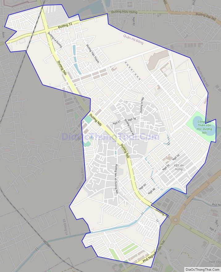 Bản đồ giao thông phường Dương Nội, quận Hà Đông