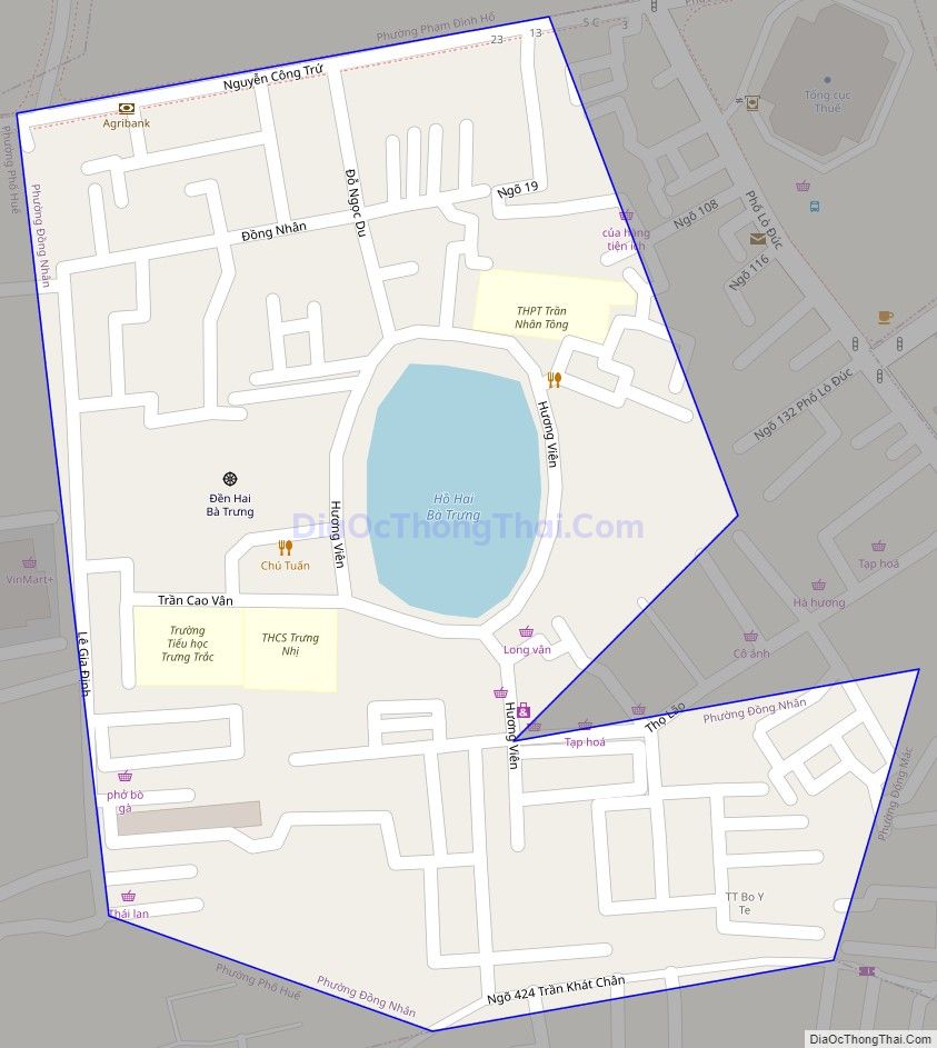 Bản đồ giao thông phường Đồng Nhân, quận Hai Bà Trưng