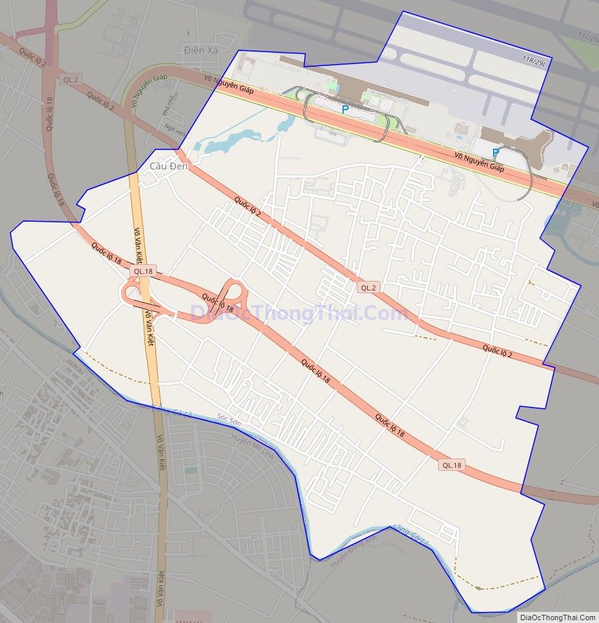 Bản đồ giao thông xã Phú Cường, huyện Sóc Sơn