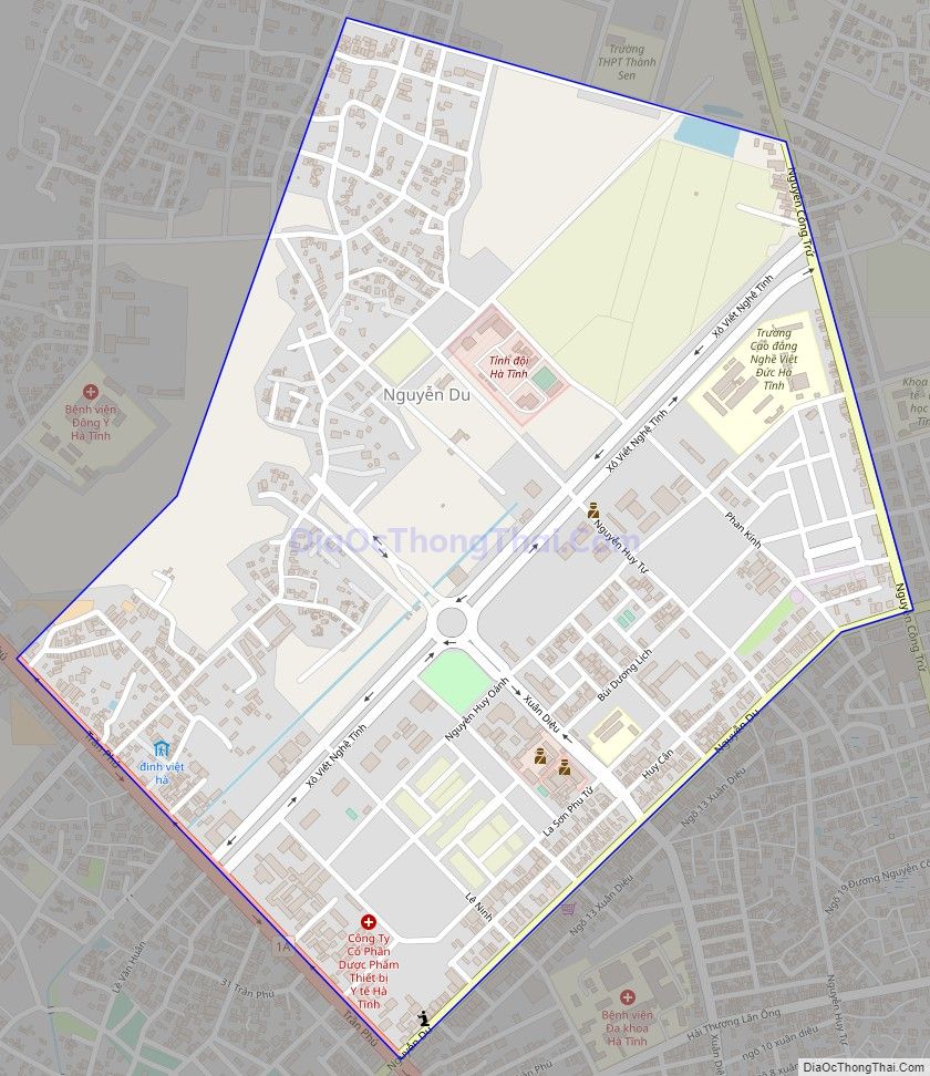 Bản đồ giao thông phường Nguyễn Du, thành phố Hà Tĩnh