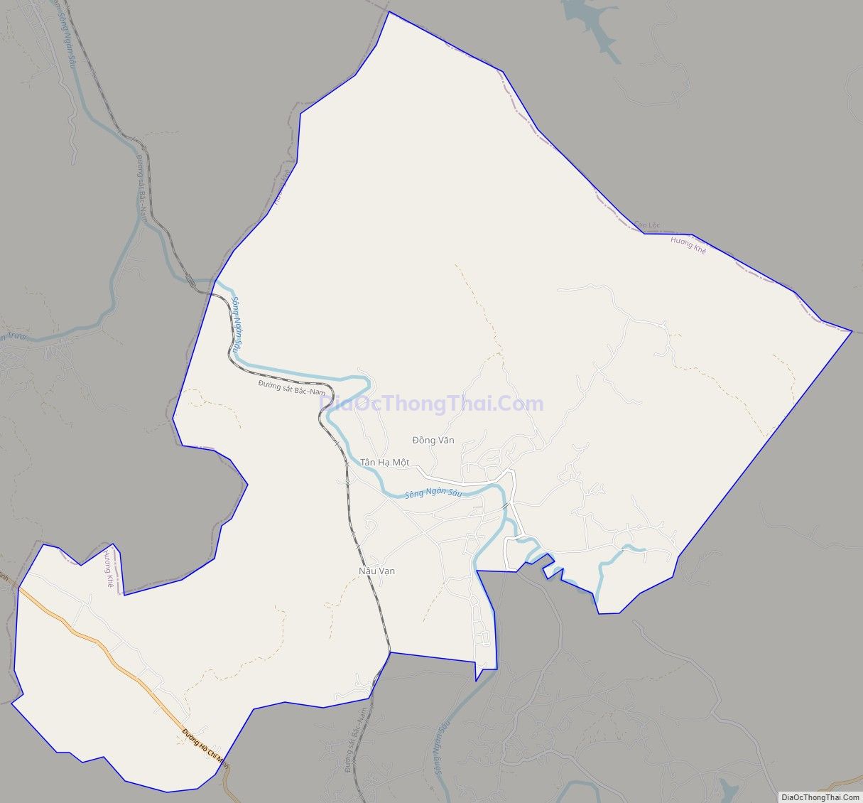 Bản đồ giao thông xã Phương Mỹ (cũ), huyện Hương Khê