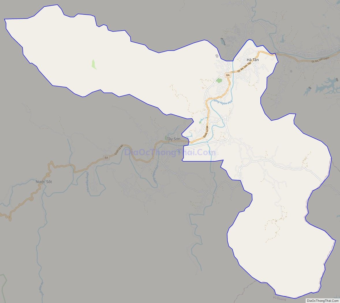 Bản đồ giao thông xã Sơn Tây, huyện Hương Sơn