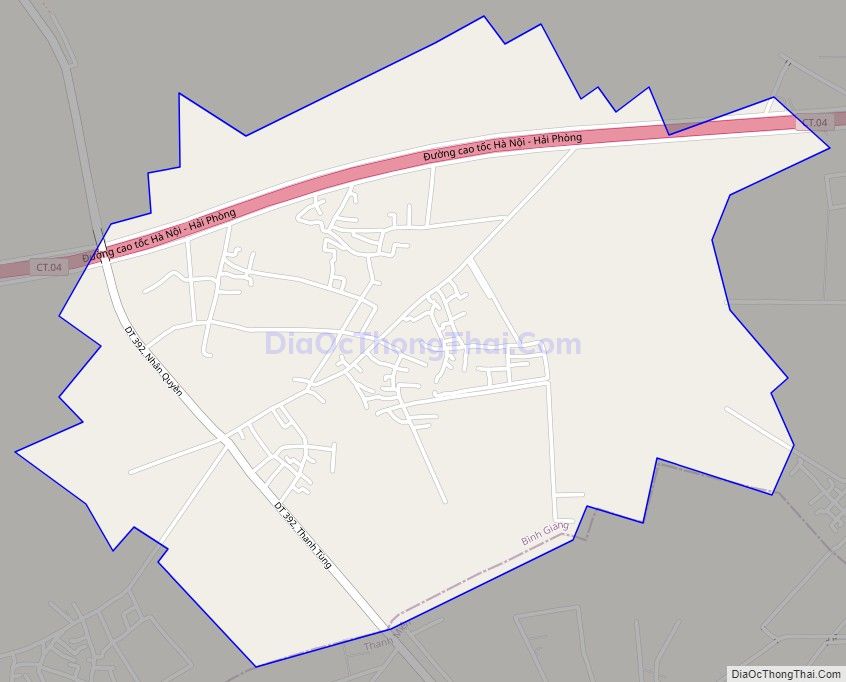Bản đồ giao thông xã Nhân Quyền, huyện Bình Giang