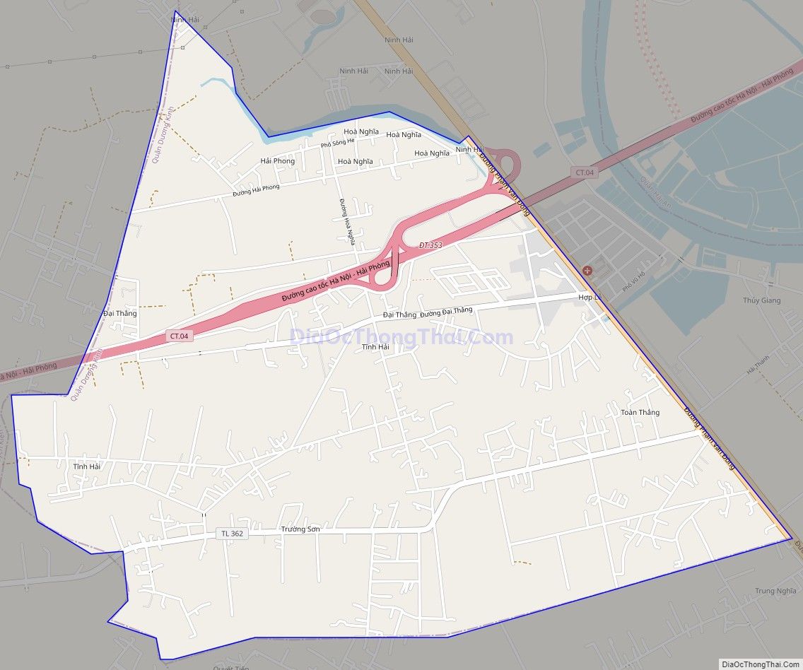 Bản đồ giao thông phường Hòa Nghĩa, quận Dương Kinh