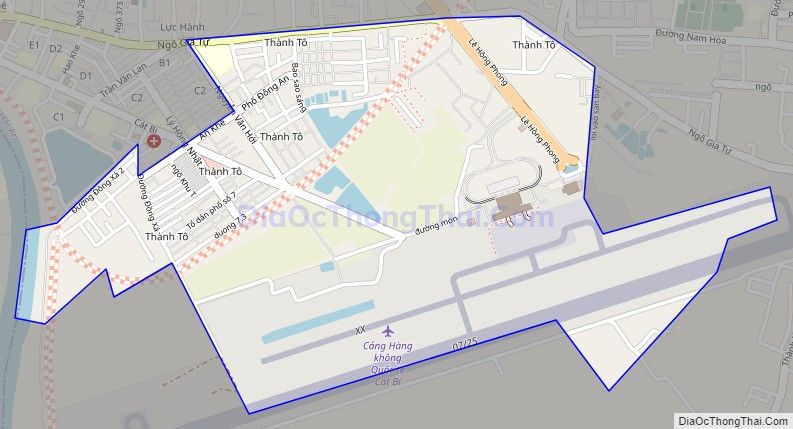 Bản đồ giao thông phường Thành Tô, quận Hải An