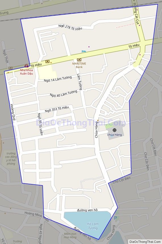 Bản đồ giao thông phường Hồ Nam, quận Lê Chân