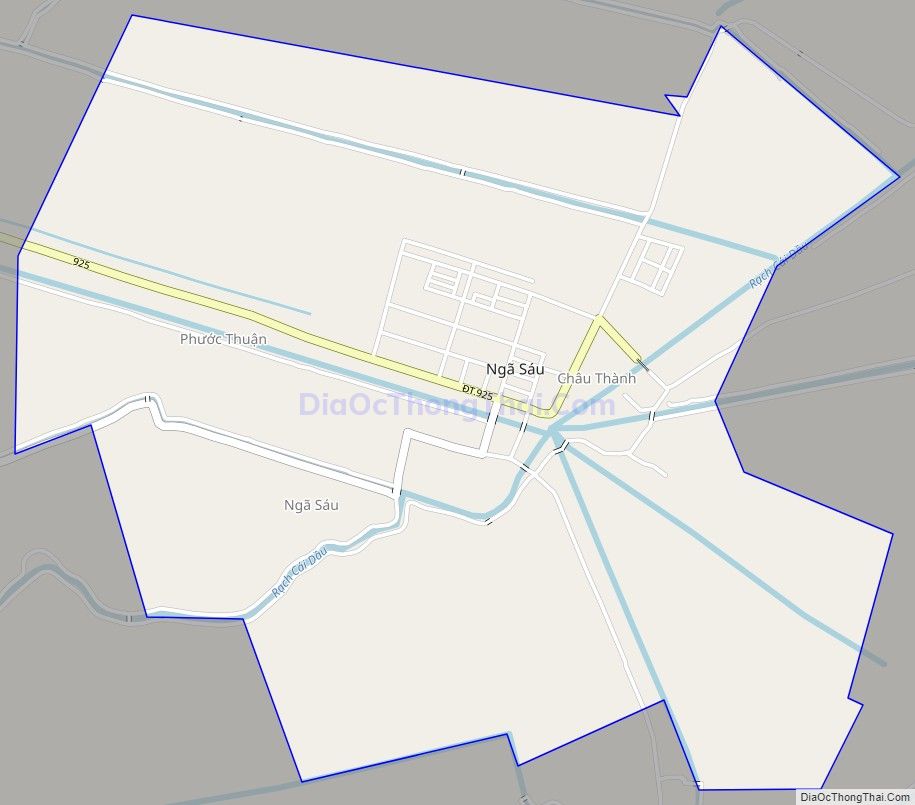 Bản đồ giao thông Thị trấn Ngã Sáu, huyện Châu Thành