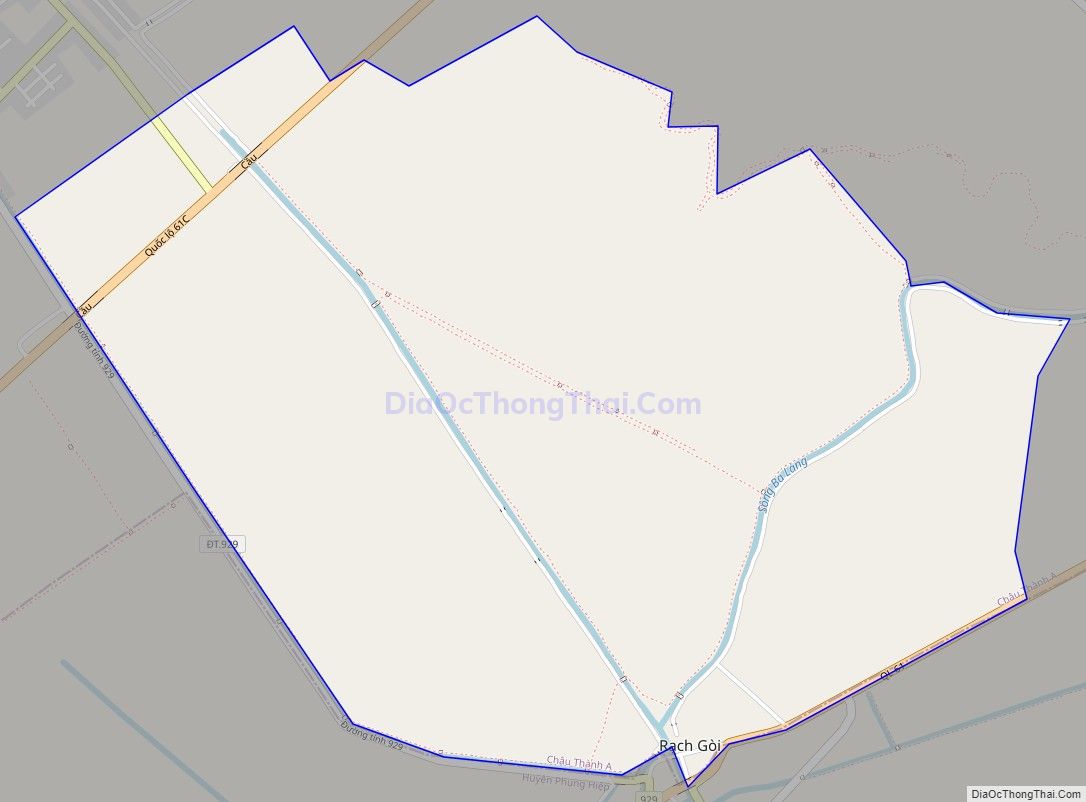 Bản đồ giao thông Thị trấn Rạch Gòi, huyện Châu Thành A