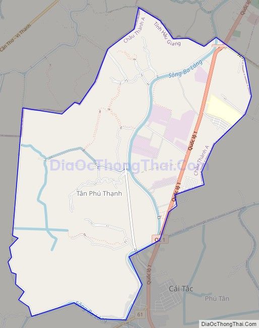 Bản đồ giao thông xã Tân Phú Thạnh, huyện Châu Thành A