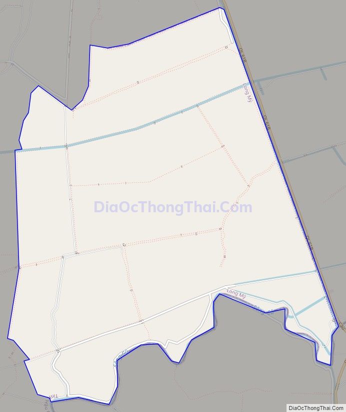 Bản đồ giao thông xã Thuận Hòa, huyện Long Mỹ