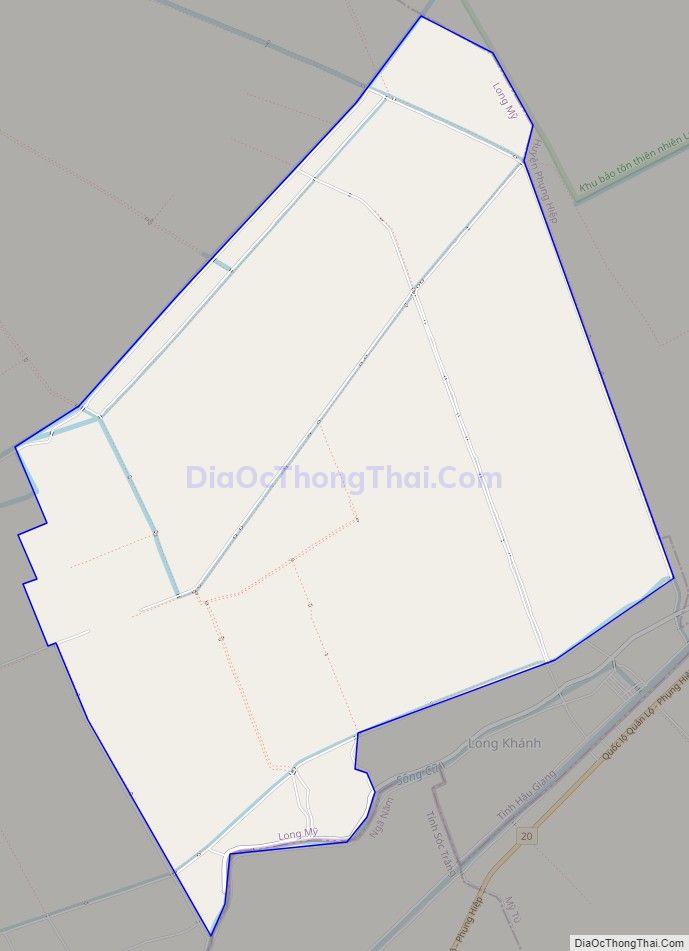 Bản đồ giao thông xã Tân Phú, thị xã Long Mỹ