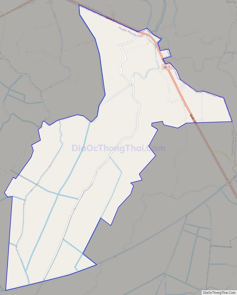 Bản đồ giao thông xã Long Thạnh, huyện Phụng Hiệp