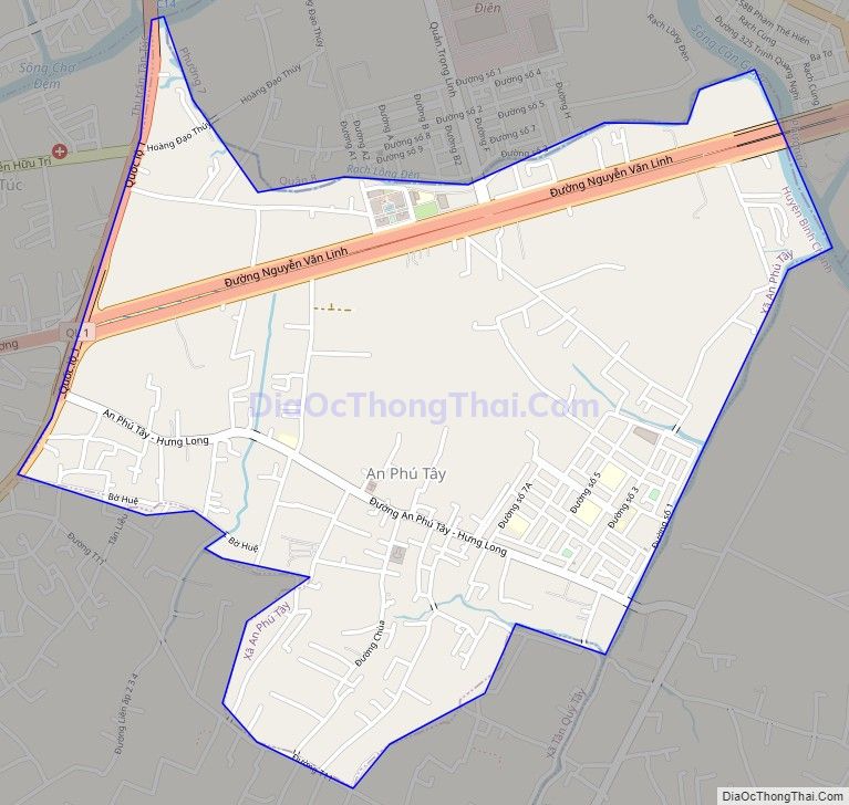 Bản đồ giao thông xã An Phú Tây, huyện Bình Chánh