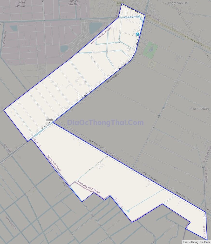 Bản đồ giao thông xã Bình Lợi, huyện Bình Chánh