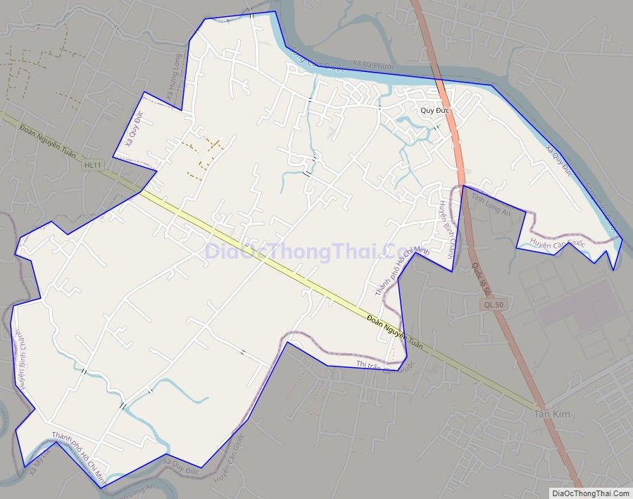 Bản đồ giao thông xã Quy Đức, huyện Bình Chánh