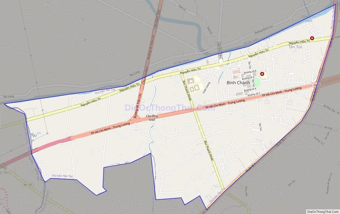 Bản đồ giao thông Thị trấn Tân Túc, huyện Bình Chánh