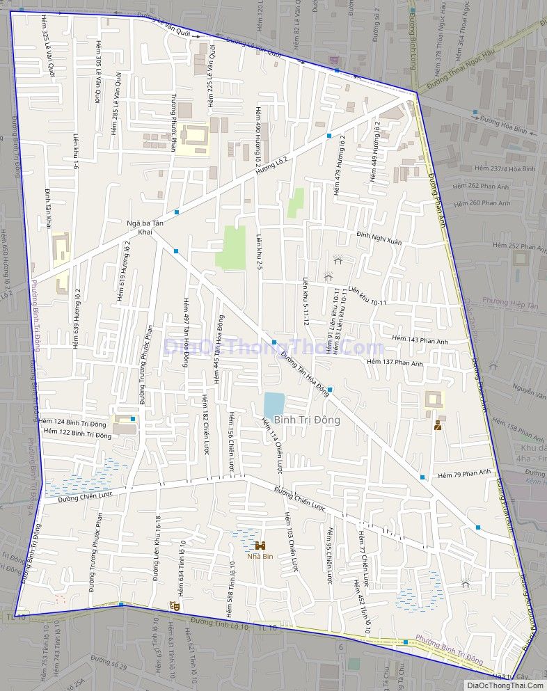Bản đồ giao thông phường Bình Trị Đông, quận Bình Tân