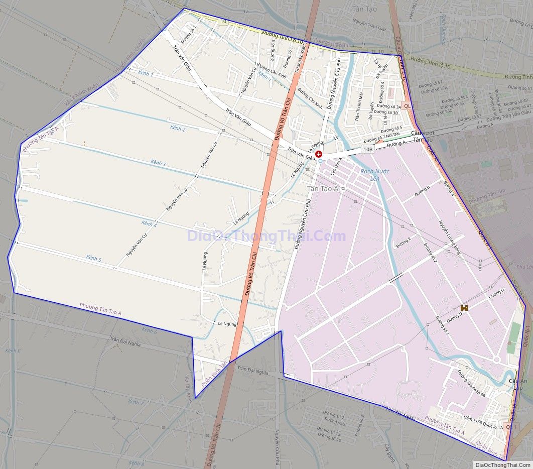 Bản đồ giao thông phường Tân Tạo A, quận Bình Tân