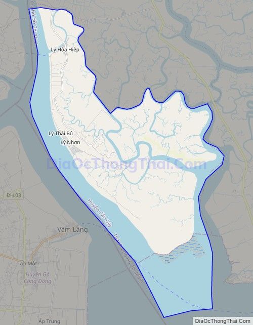 Bản đồ giao thông xã Lý Nhơn, huyện Cần Giờ