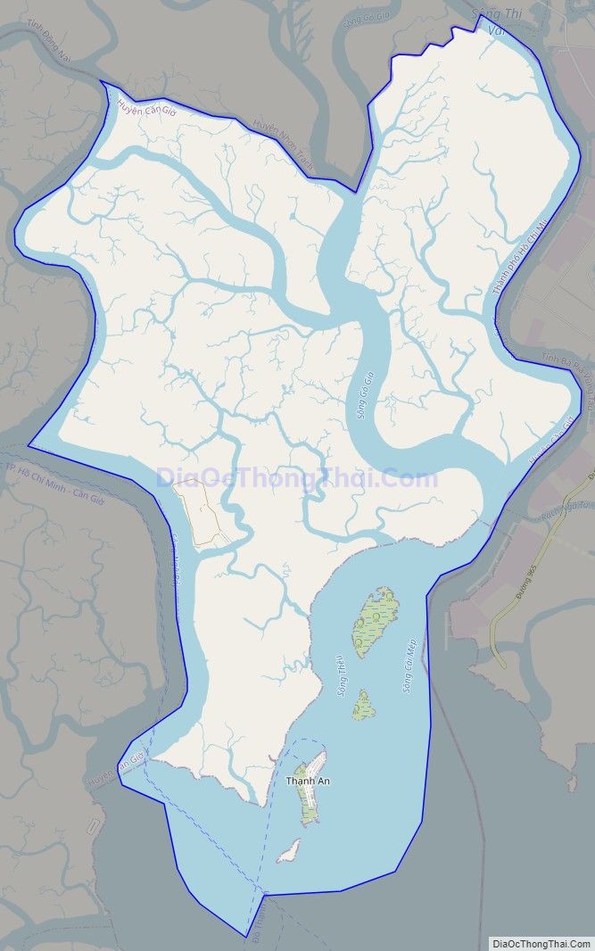 Bản đồ giao thông xã Thạnh An, huyện Cần Giờ
