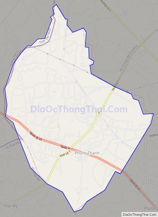 Bản đồ giao thông xã Phước Thạnh, huyện Củ Chi