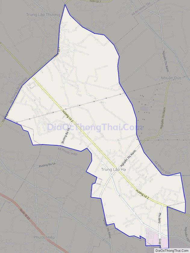 Bản đồ giao thông xã Trung Lập Hạ, huyện Củ Chi