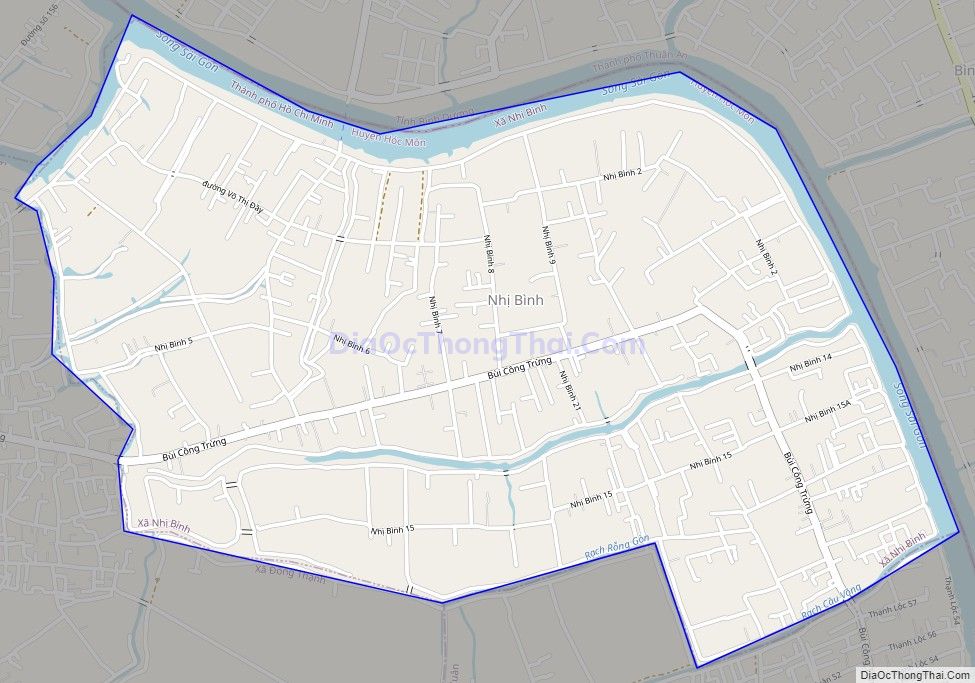 Bản đồ giao thông xã Nhị Bình, huyện Hóc Môn