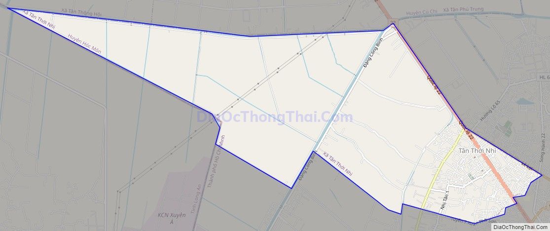 Bản đồ giao thông xã Tân Thới Nhì, huyện Hóc Môn