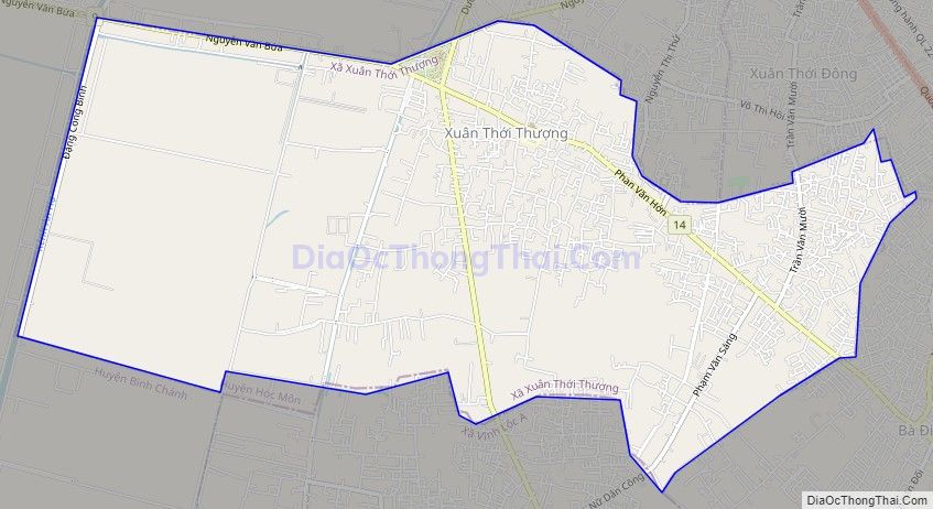 Bản đồ giao thông xã Xuân Thới Thượng, huyện Hóc Môn