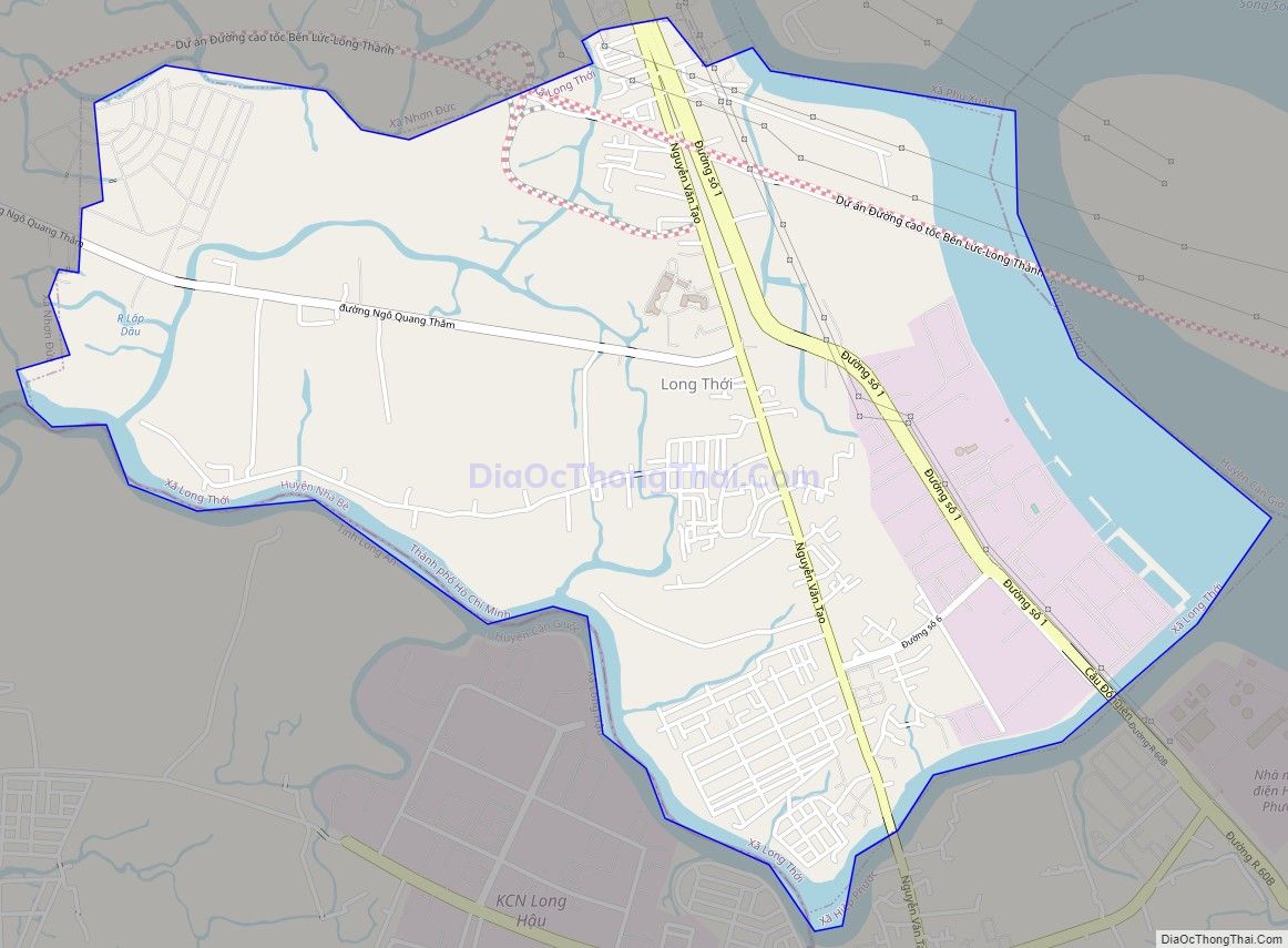 Bản đồ giao thông xã Long Thới, huyện Nhà Bè