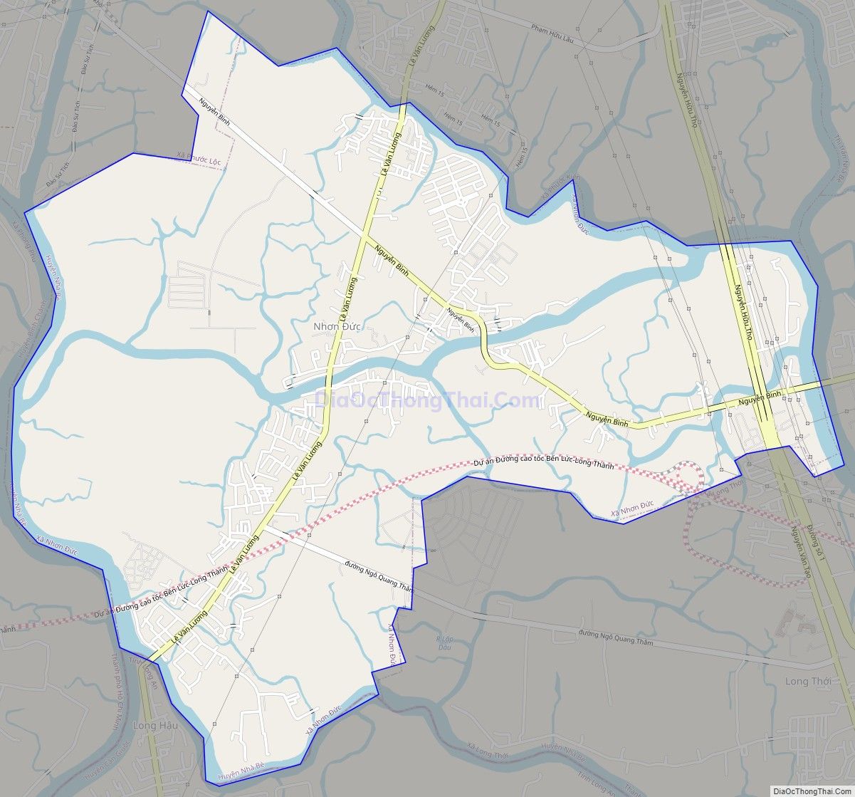 Bản đồ giao thông xã Nhơn Đức, huyện Nhà Bè