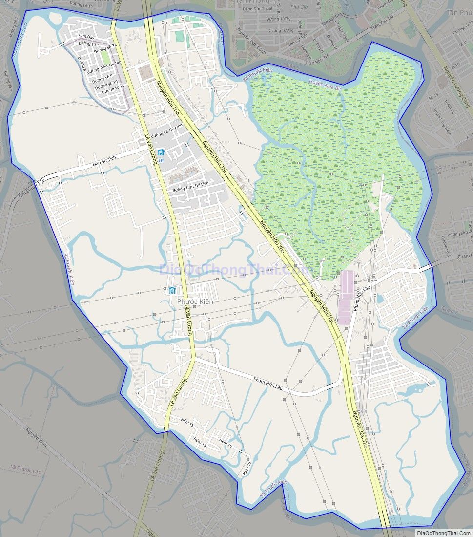 Bản đồ giao thông xã Phước Kiển, huyện Nhà Bè