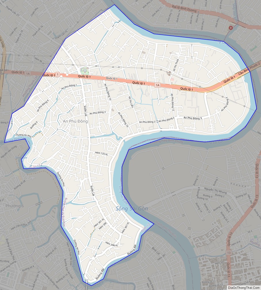 Bản đồ giao thông phường An Phú Đông, Quận 12