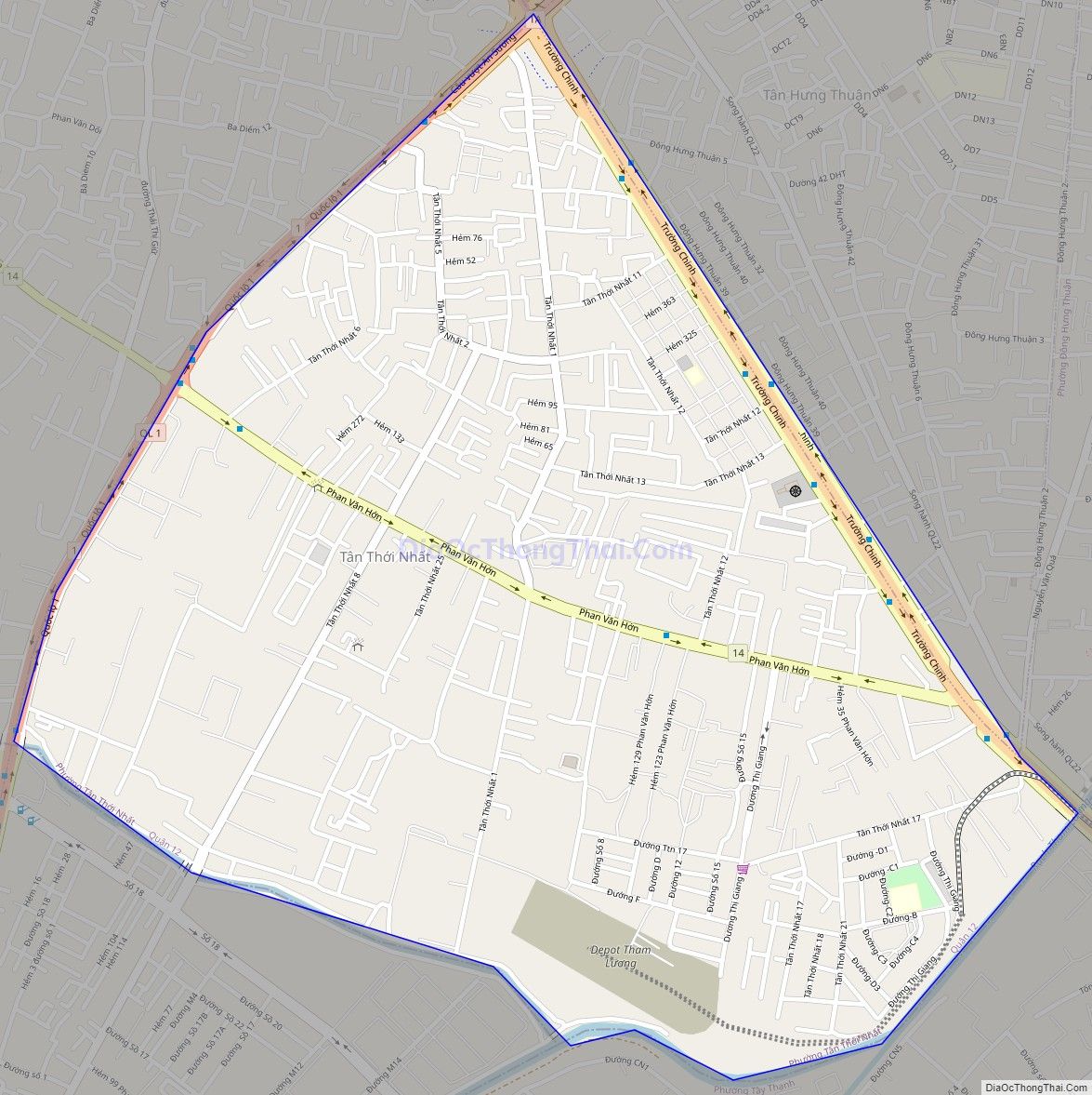 Bản đồ giao thông phường Tân Thới Nhất, Quận 12