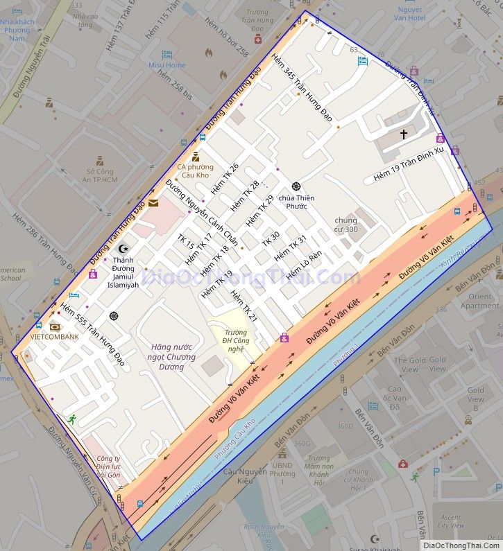 Bản đồ giao thông phường Cầu Kho, Quận 1