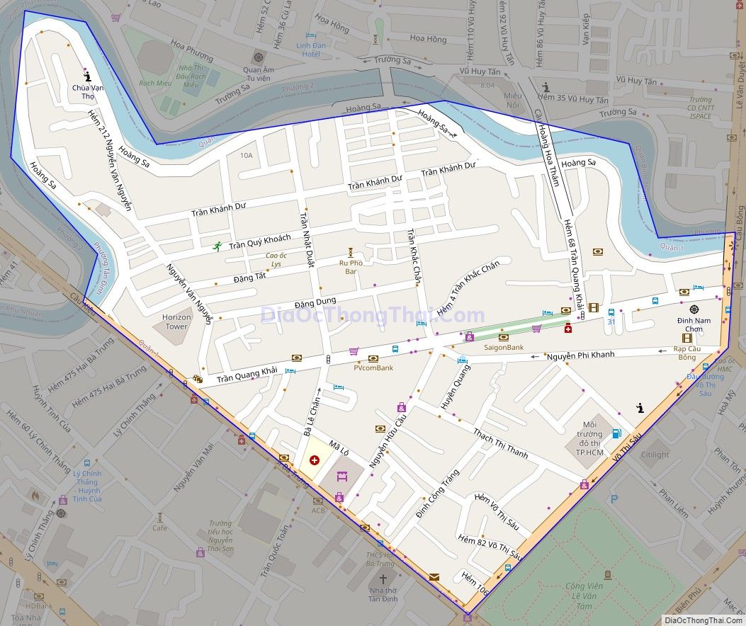 Bản đồ giao thông phường Tân Định, Quận 1