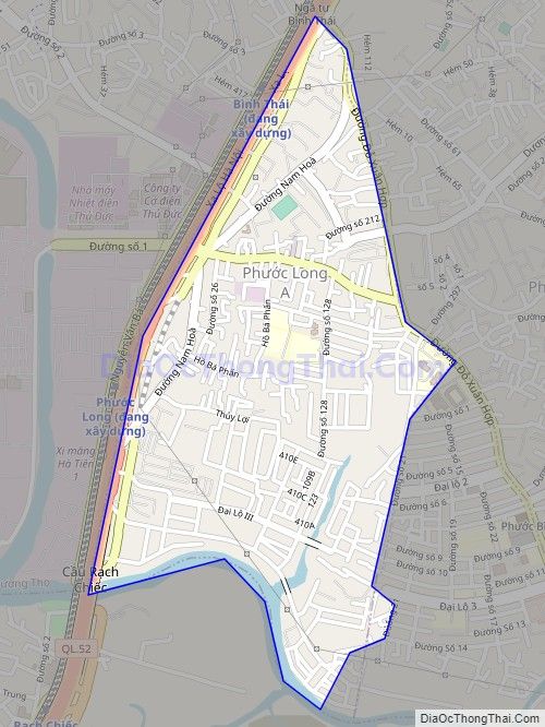 Bản đồ giao thông phường Phước Long A, thành phố Thủ Đức