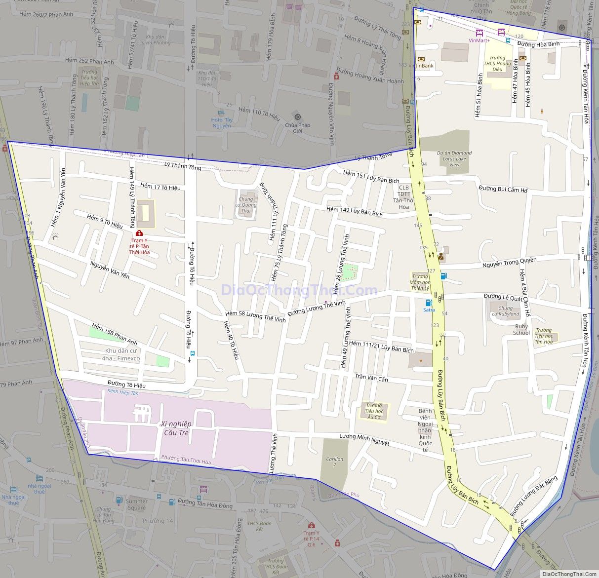 Bản đồ giao thông phường Tân Thới Hòa, quận Tân Phú