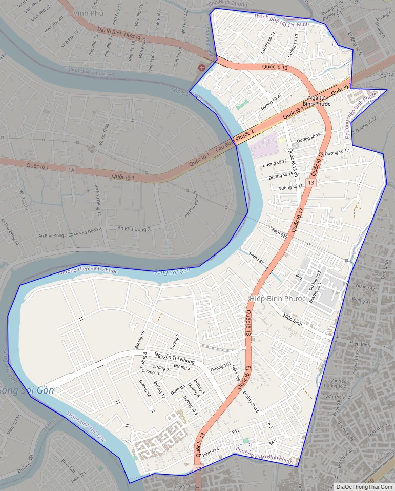 Bản đồ giao thông phường Hiệp Bình Phước, thành phố Thủ Đức
