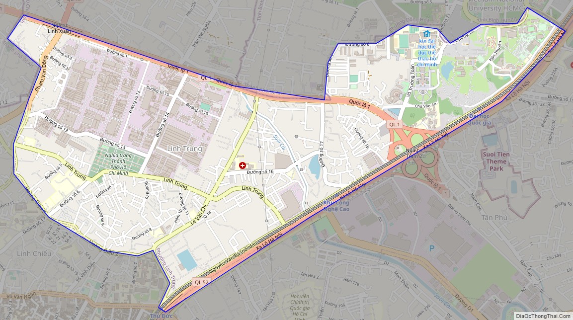 Bản đồ giao thông phường Linh Trung, thành phố Thủ Đức