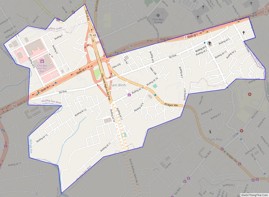 Bản đồ giao thông phường Tam Bình, thành phố Thủ Đức