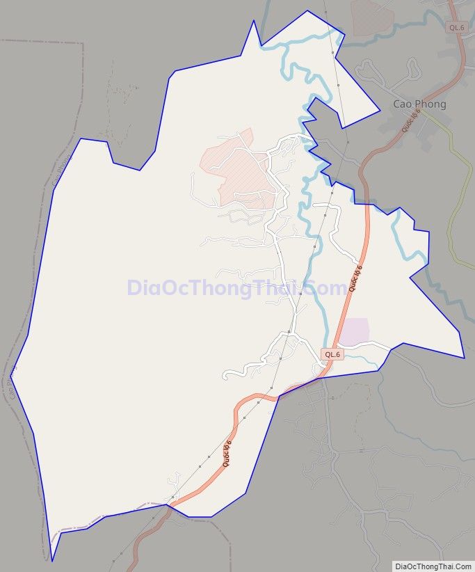 Bản đồ giao thông xã Tây Phong, huyện Cao Phong